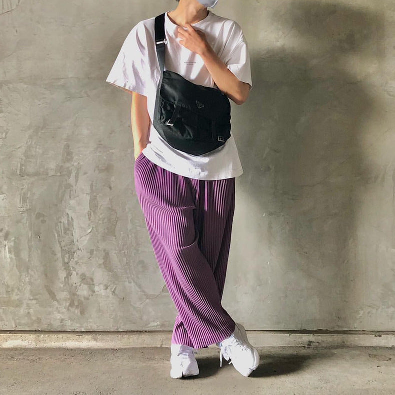 Damien – Rechte Losse Broek met Wijde Pijpen