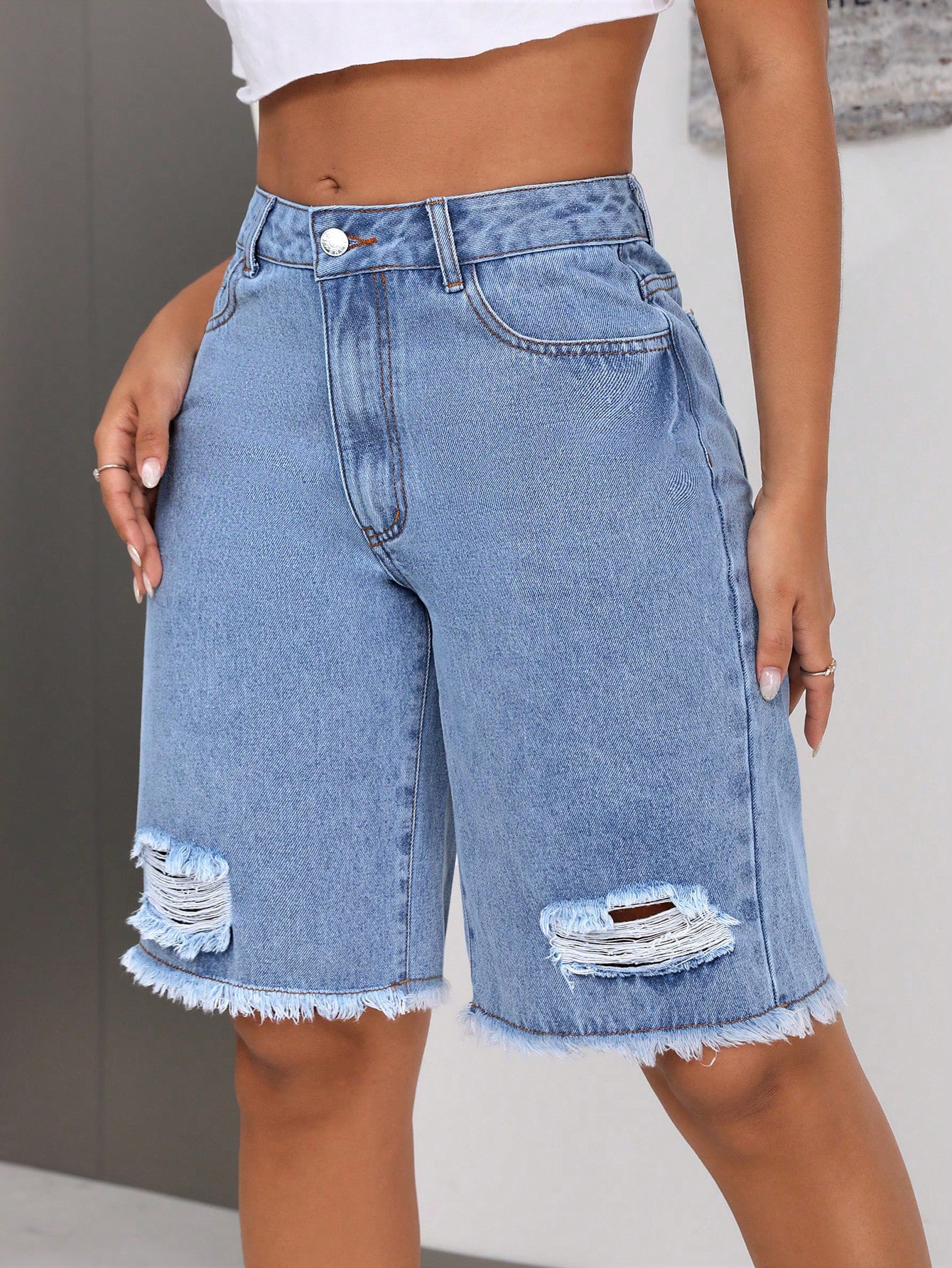 Frederick – Street Hipster Ripped Jeans Shorts