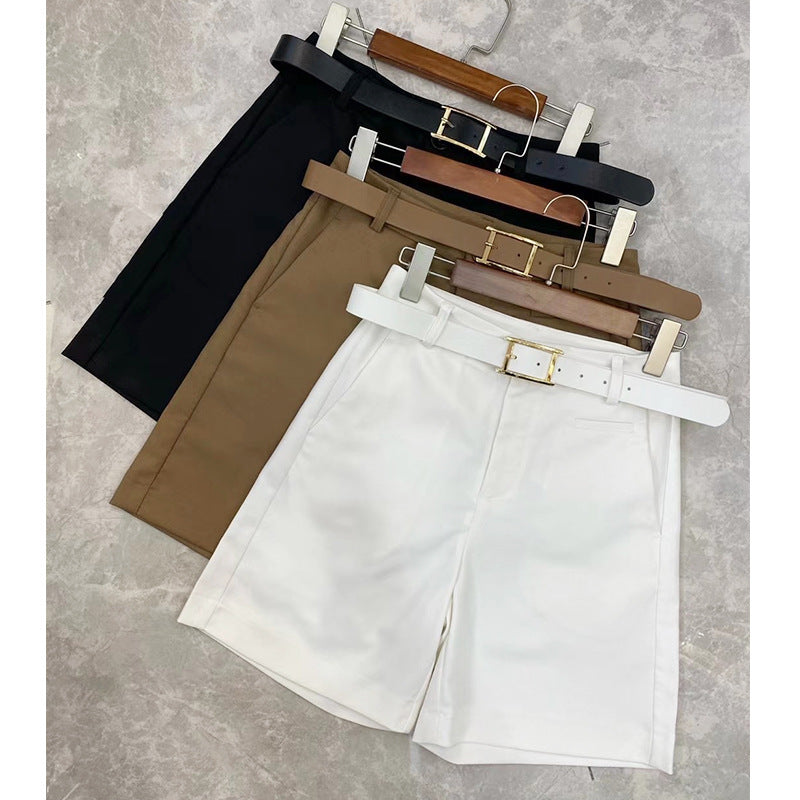 Marion – Hoge Taille Dunne Plus Size Korte Broek