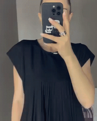 Anna – Plissé Jurk zonder Mouwen