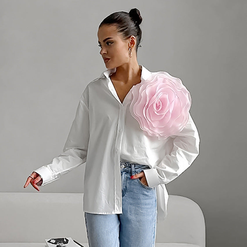 Jessica – Mesh Shirt met Strik en Polokraag