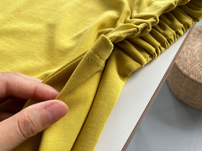 Joan – T-shirt met Smalle Mouwen en Plooien