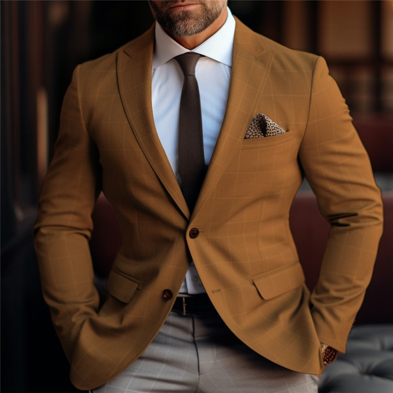 Darren – Casual Herenpak met Dubbele Rij Print