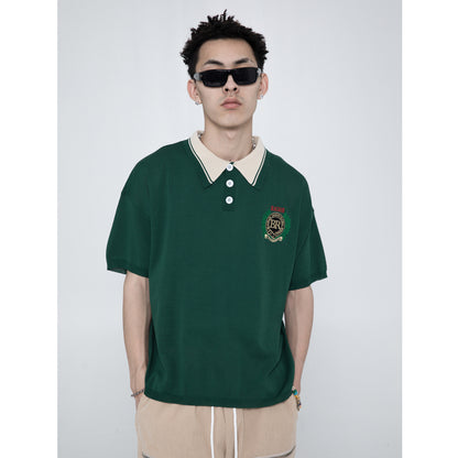 Judith – Vintage Poloshirt met Olijftak Borduurwerk