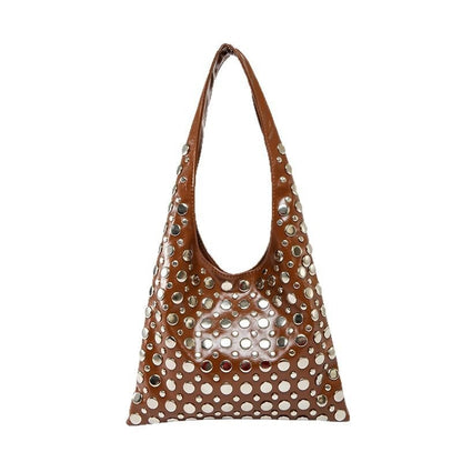 Women's Polka Dot Rivet Shoulder Bag
