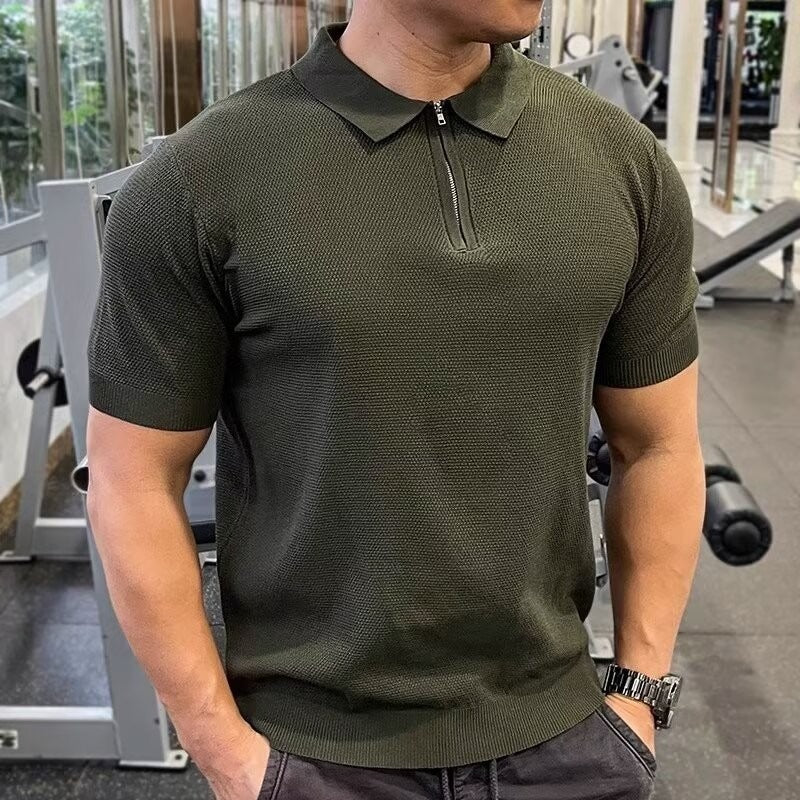 Walter – Casual Sportieve Zipper Polo Shirt voor Mannen