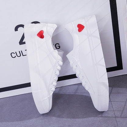Lucy – Ademend Luchtig Hart Platte Sneakers voor Dames in Premium Vegan Leer