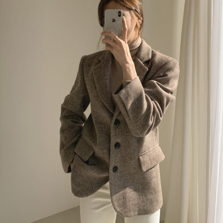Deborah – Retro Vissengraat Blazer voor Dames