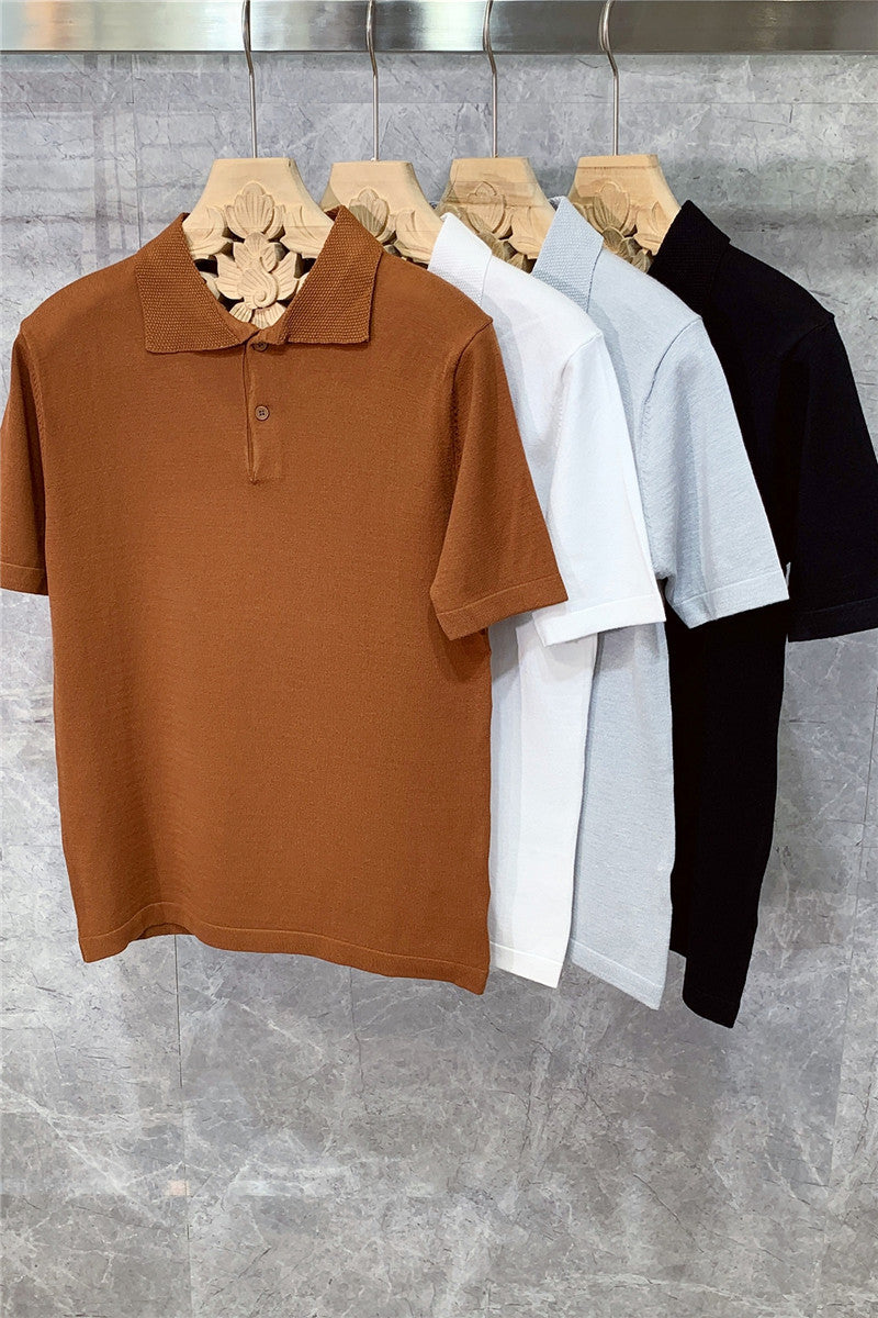 Joe – Gebreid Korte Mouw Polo voor Mannen