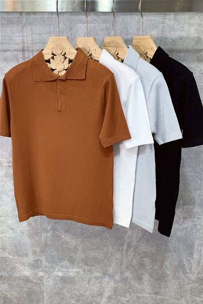 Joe – Gebreid Korte Mouw Polo voor Mannen