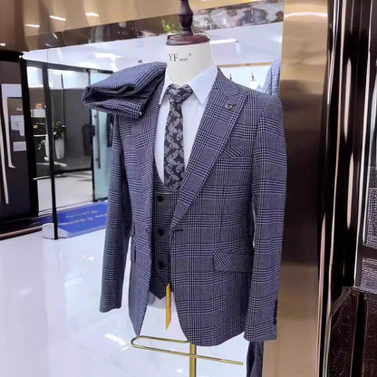 Nathan – Slim Fit Herenpak met Ruitpatroon