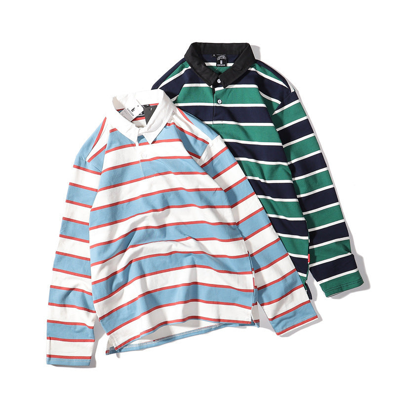 Alison – Gestreepte Retro Polo met Lange Mouwen