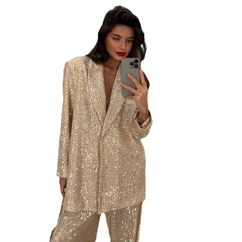 Kim – Pailletten Blazer en Broekpak voor Vrouwen