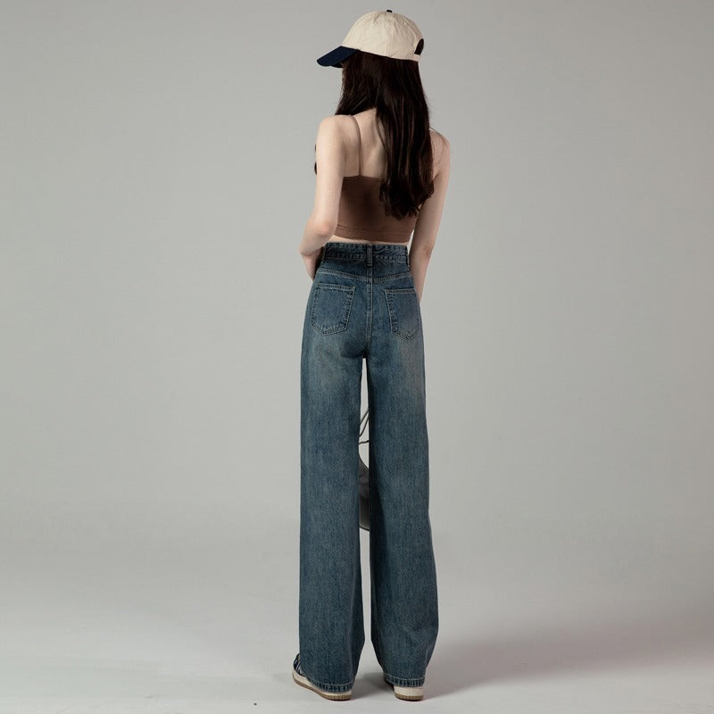 Hayley – Retro Hoge Taille Rechte Jeans