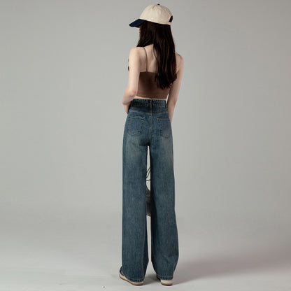 Hayley – Retro Hoge Taille Rechte Jeans