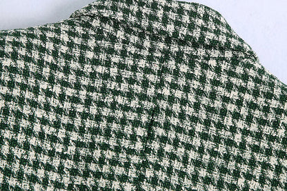 Julie – Getextureerde Dubbelrij Blazer met Uitlopende Broek