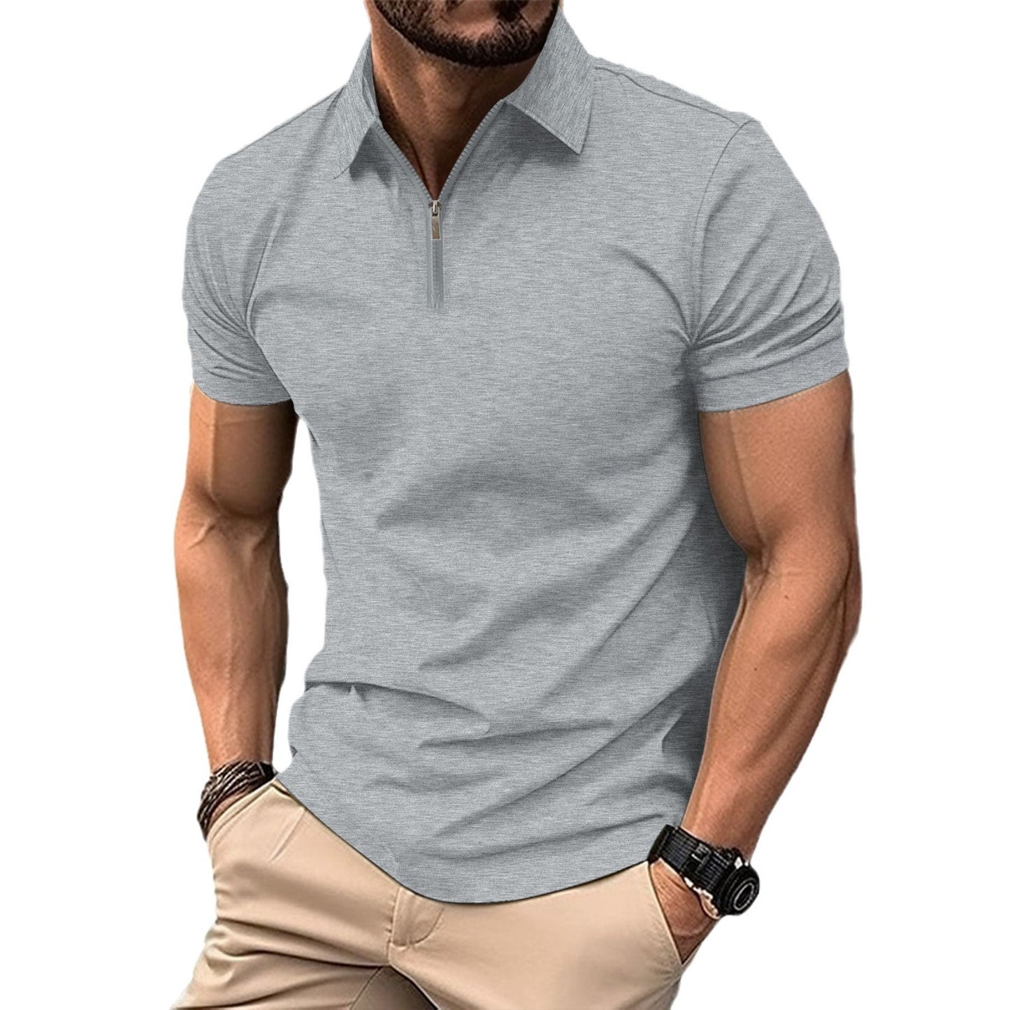 Vincent – Polo Shirt met Rits en Revers voor Heren
