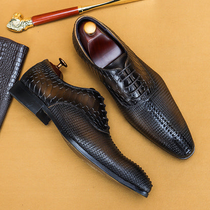 Norman – Formele Herenschoenen van Premium Vegan Leer met Puntpatroon