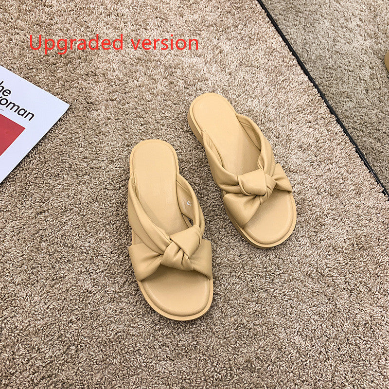 Kathleen – Eenvoudige Zwarte Lage Hakken Zomerslippers met Zachte Zool
