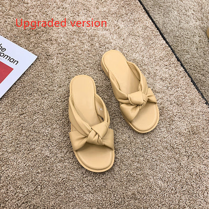 Kathleen – Eenvoudige Zwarte Lage Hakken Zomerslippers met Zachte Zool