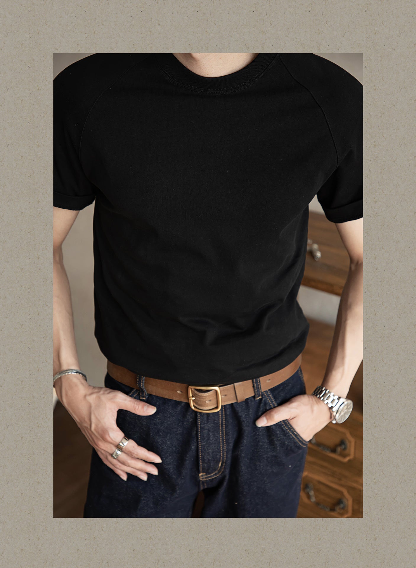 Eric – Zware Ronde Hals T-shirt van 300g