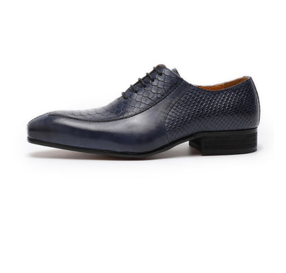 Danny – Trendy Slangenprint Vegan Leren Oxfordschoenen
