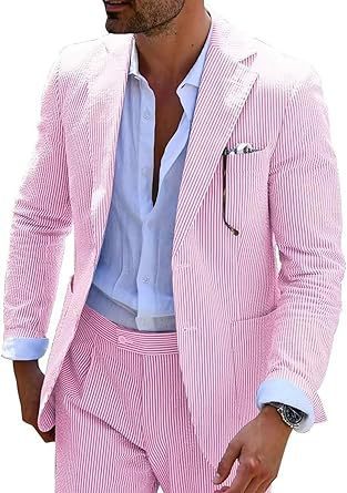 Rory – Seersucker Herenpak in Twee Stukken