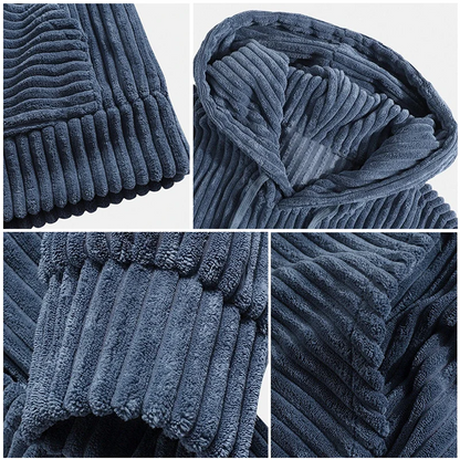 Louise – Vegan Leren Hoodie in Ribstructuur