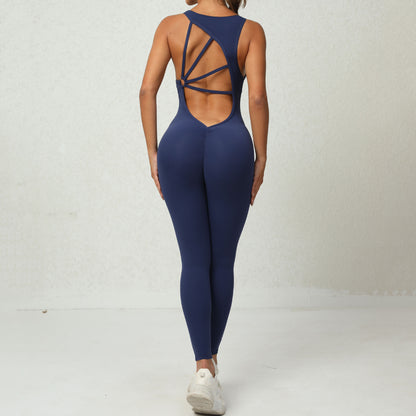 Susan – Yoga Jumpsuit met V-vormige Rug en Mouwloos Ontwerp