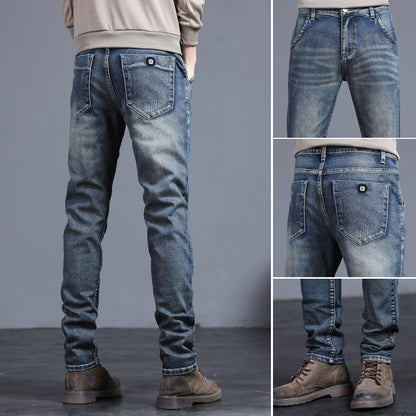 Damon – Slim Fit Jeans met Nostalgische Blauwe Wassing