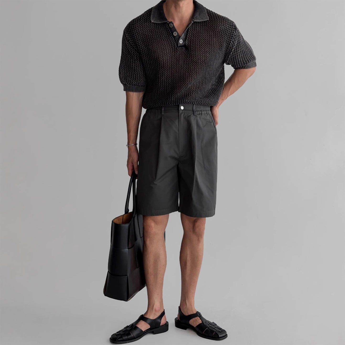 Douglas – Kortgebreide Poloshirt met Honingraatstructuur