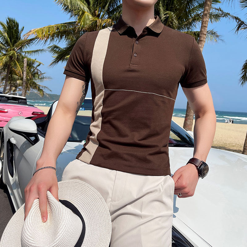 Glenn – Gestreepte Korte Mouw Polo voor Mannen