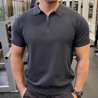 Walter – Casual Sportieve Zipper Polo Shirt voor Mannen
