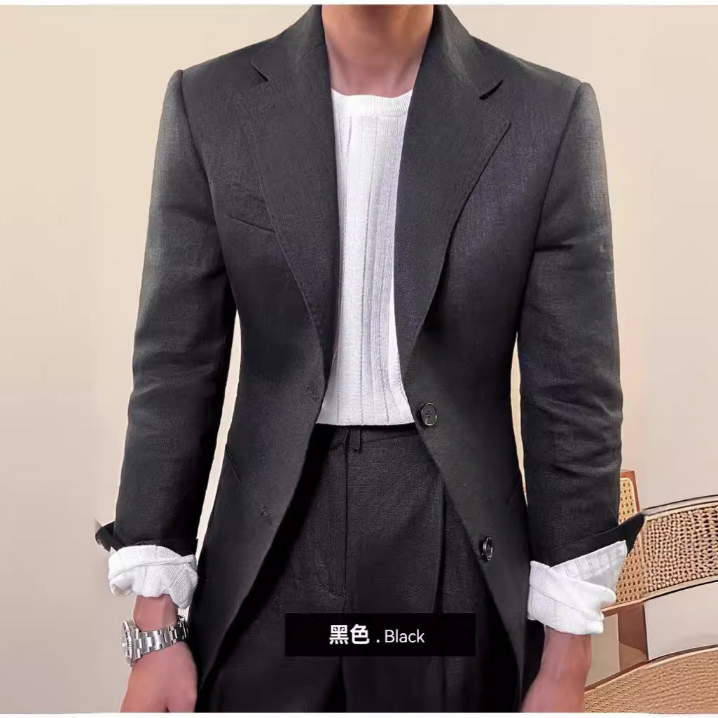 George – Zuiver Linnen Pak voor Mannen in Effen Kleur