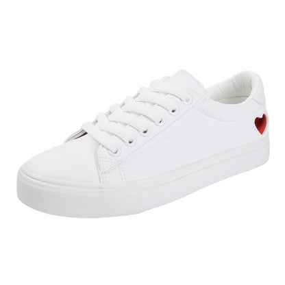 Lucy – Ademend Luchtig Hart Platte Sneakers voor Dames in Premium Vegan Leer