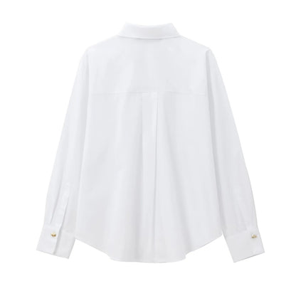 Deborah – Mode Polokraag Goudkleurige Knopen