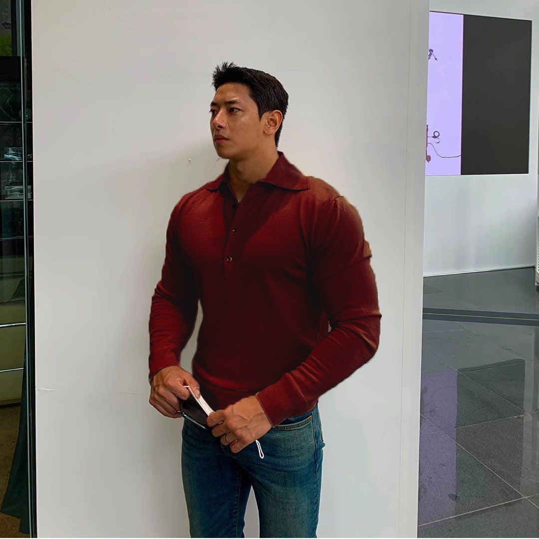 Kevin – Slimfit Lange Mouwen Katoenen Poloshirt