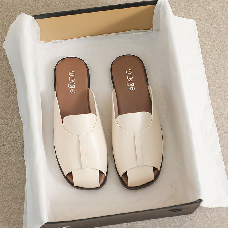 Jean – Semi-retro Niche Dames Baotou Slippers