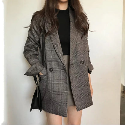 Andrea – Vintage Blazer met Ronde Hals