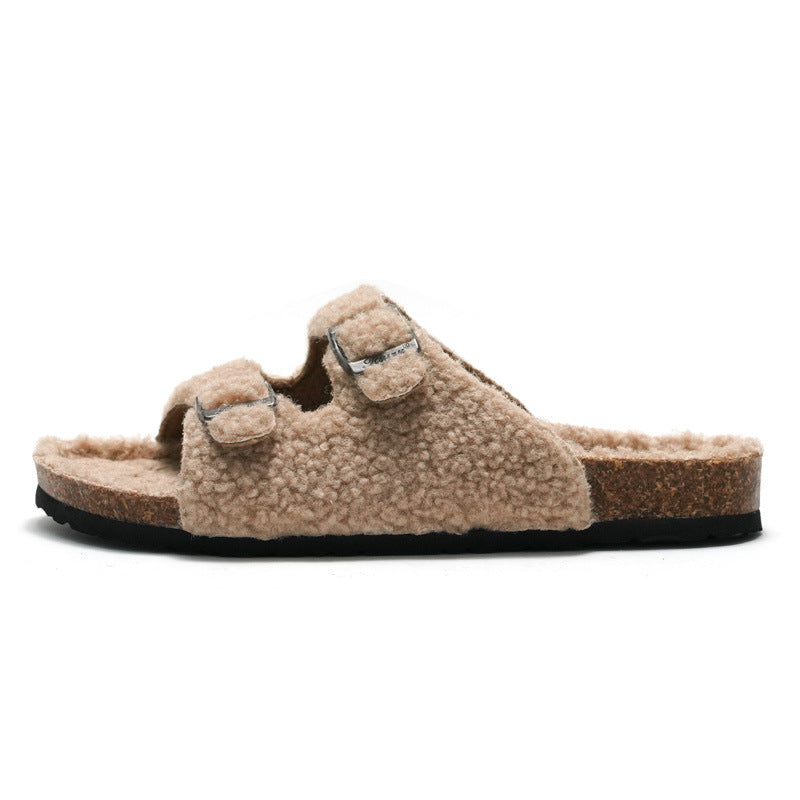 Jacqueline – Warme Strandslippers met Gesp