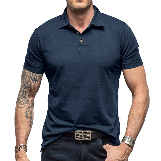 Henry – Effen Kleur Korte Mouw Polo Shirt