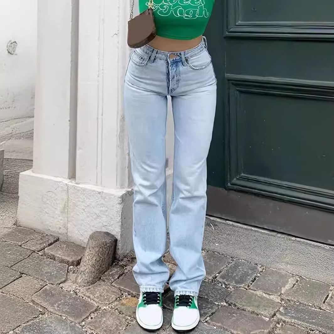 Hayley – Lichtblauwe Slim Fit High Waist Stretch Jeans