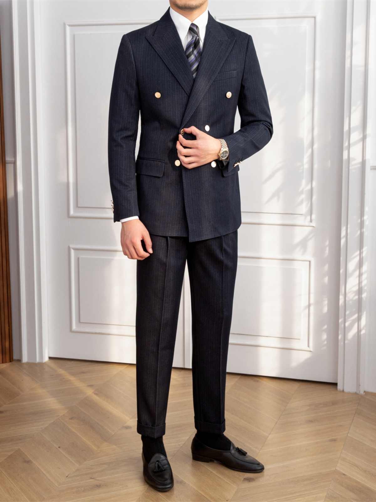 Stanley – Dubbel Geplooid Slim Fit Pak