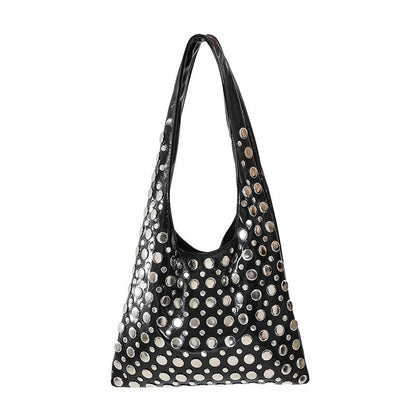 Women's Polka Dot Rivet Shoulder Bag