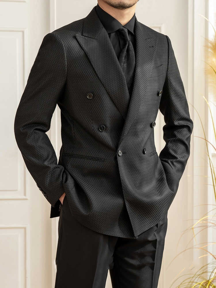 Eric – Zwart Geruit Pak voor Vrije Tijd