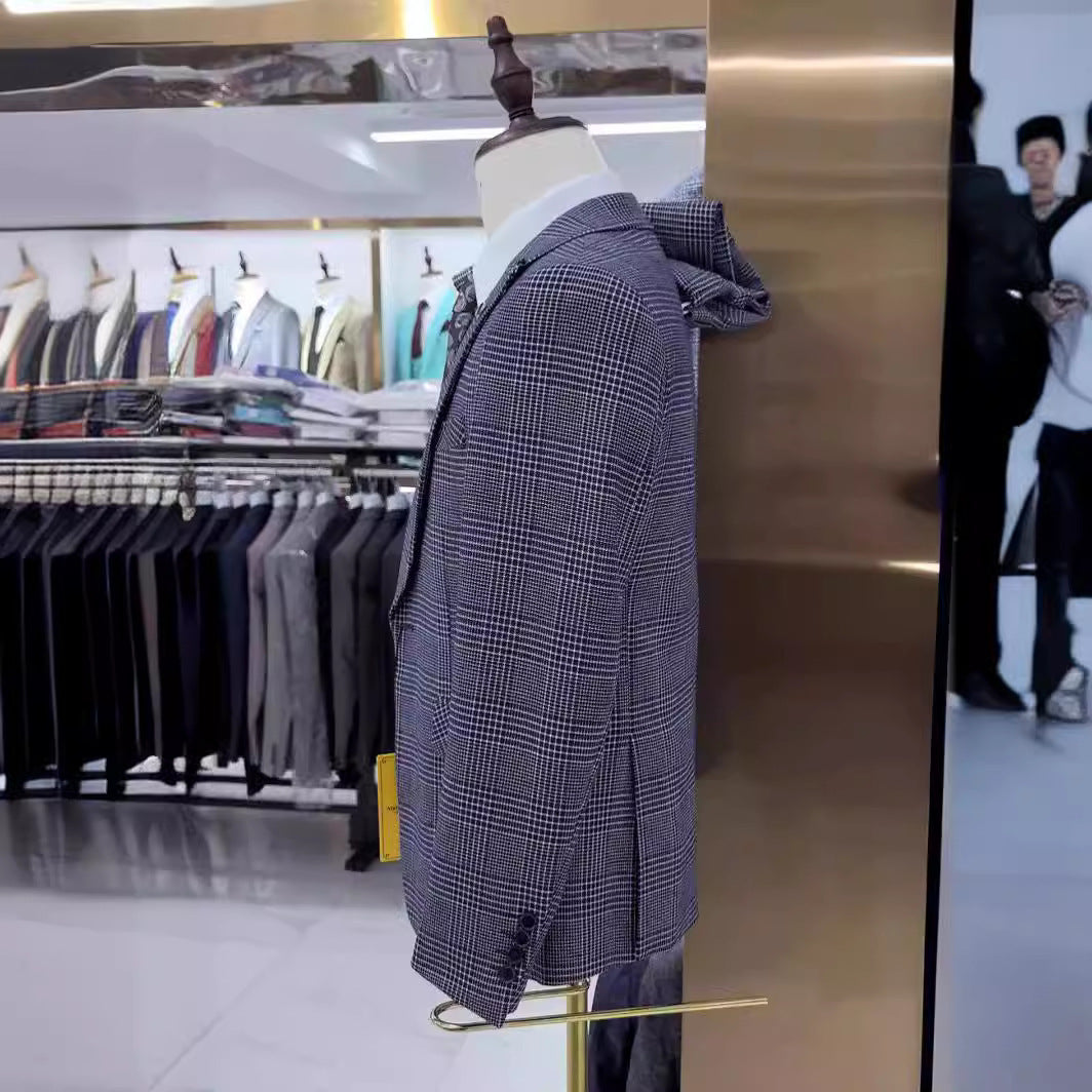 Nathan – Slim Fit Herenpak met Ruitpatroon