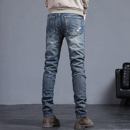 Damon – Slim Fit Jeans met Nostalgische Blauwe Wassing