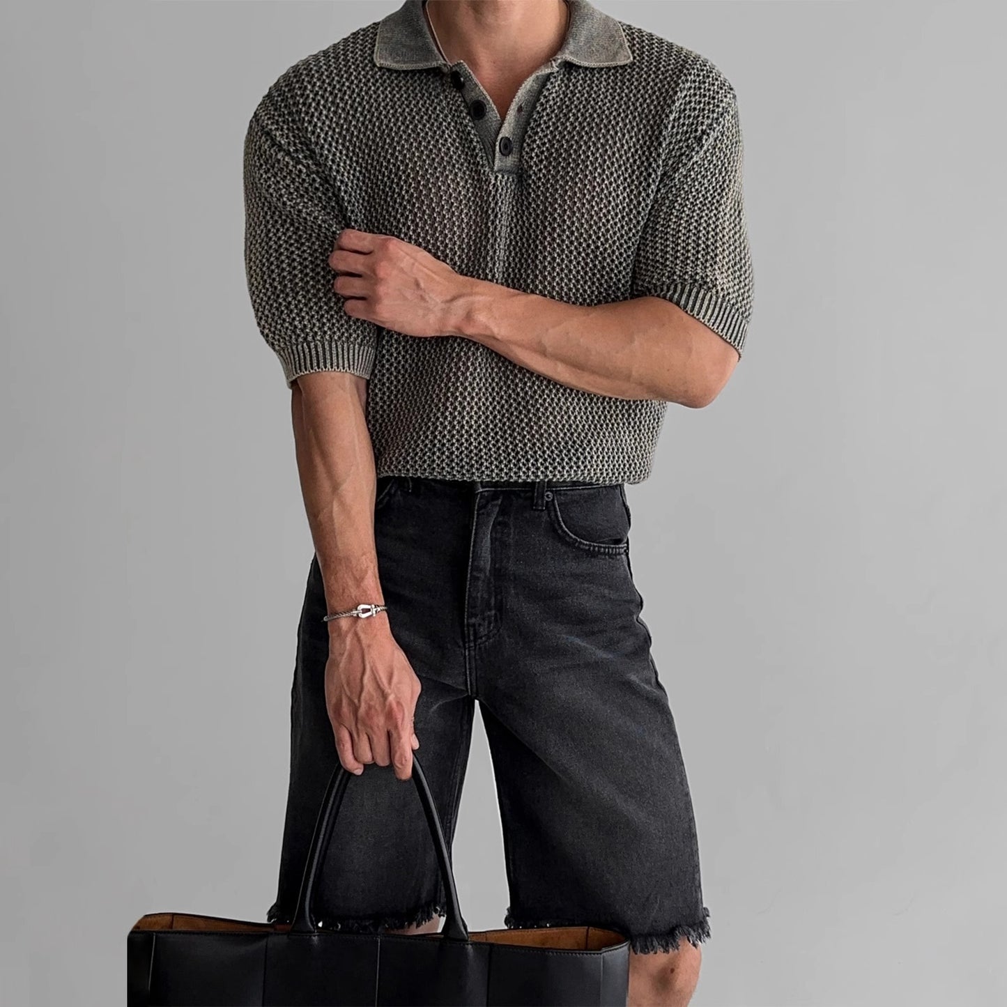 Douglas – Kortgebreide Poloshirt met Honingraatstructuur