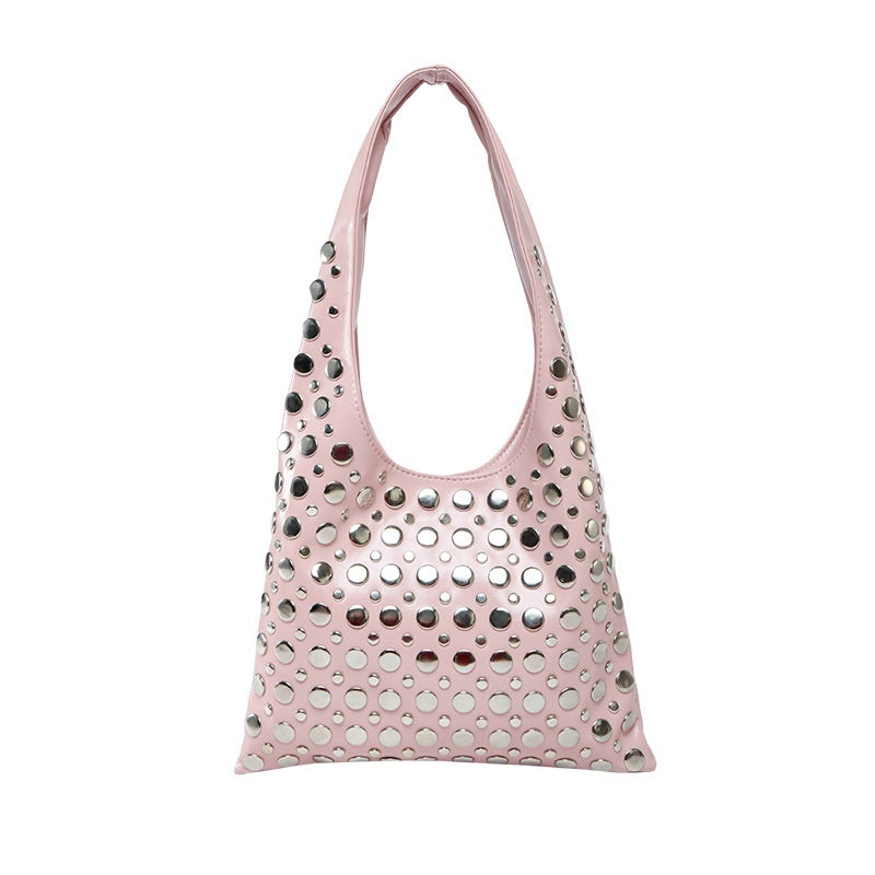 Women's Polka Dot Rivet Shoulder Bag