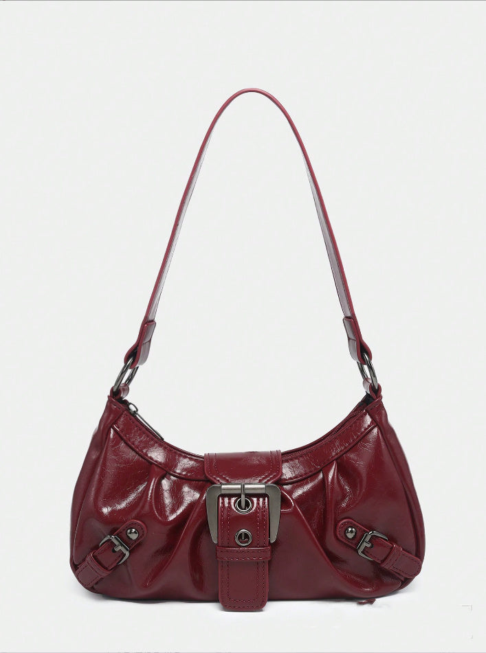 Women's Vintage Vintage Two-tone Leather Shoulder Bag